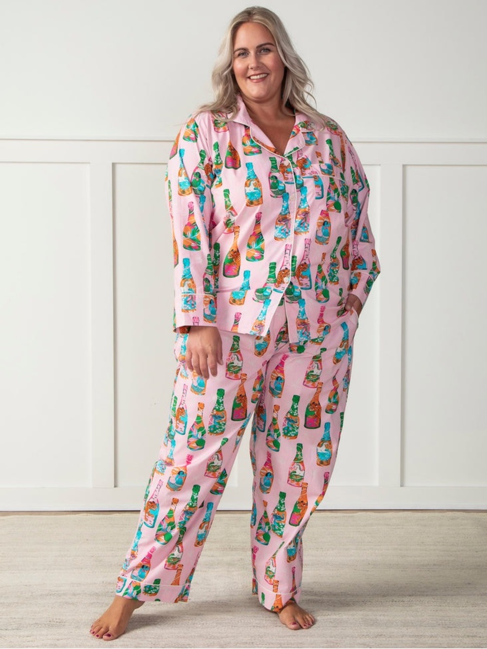 Printfresh Pop the Bubbly Pajama pants set Sz 1X